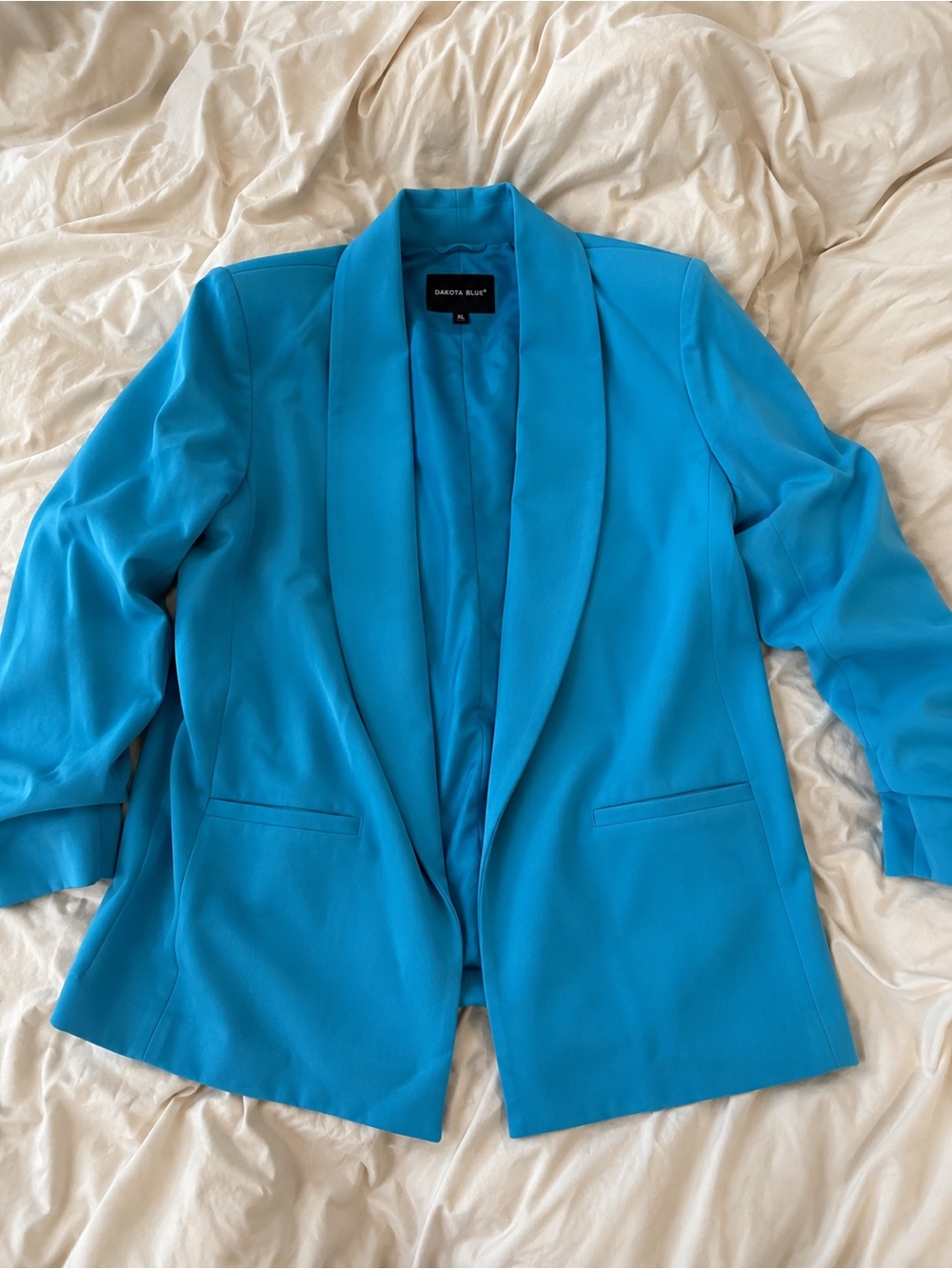 Dakota Blue Crepe Blazer in Bright Teal - Women's XL
